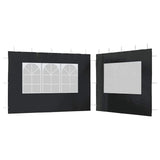 Party Tent Sidewall 2 pcs with Window PE Anthracite
