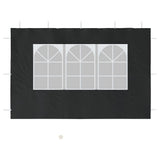 Party Tent Sidewall 2 pcs with Window PE Anthracite