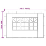 Party Tent Sidewall 2 pcs with Window PE Anthracite