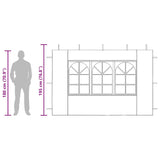 Party Tent Sidewall 2 pcs with Window PE Anthracite - Extra Image