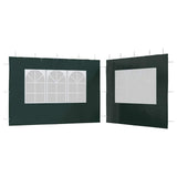 Party Tent Sidewall 2 pcs with Window PE Green