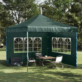 Party Tent Sidewall 2 pcs with Window PE Green - Side View