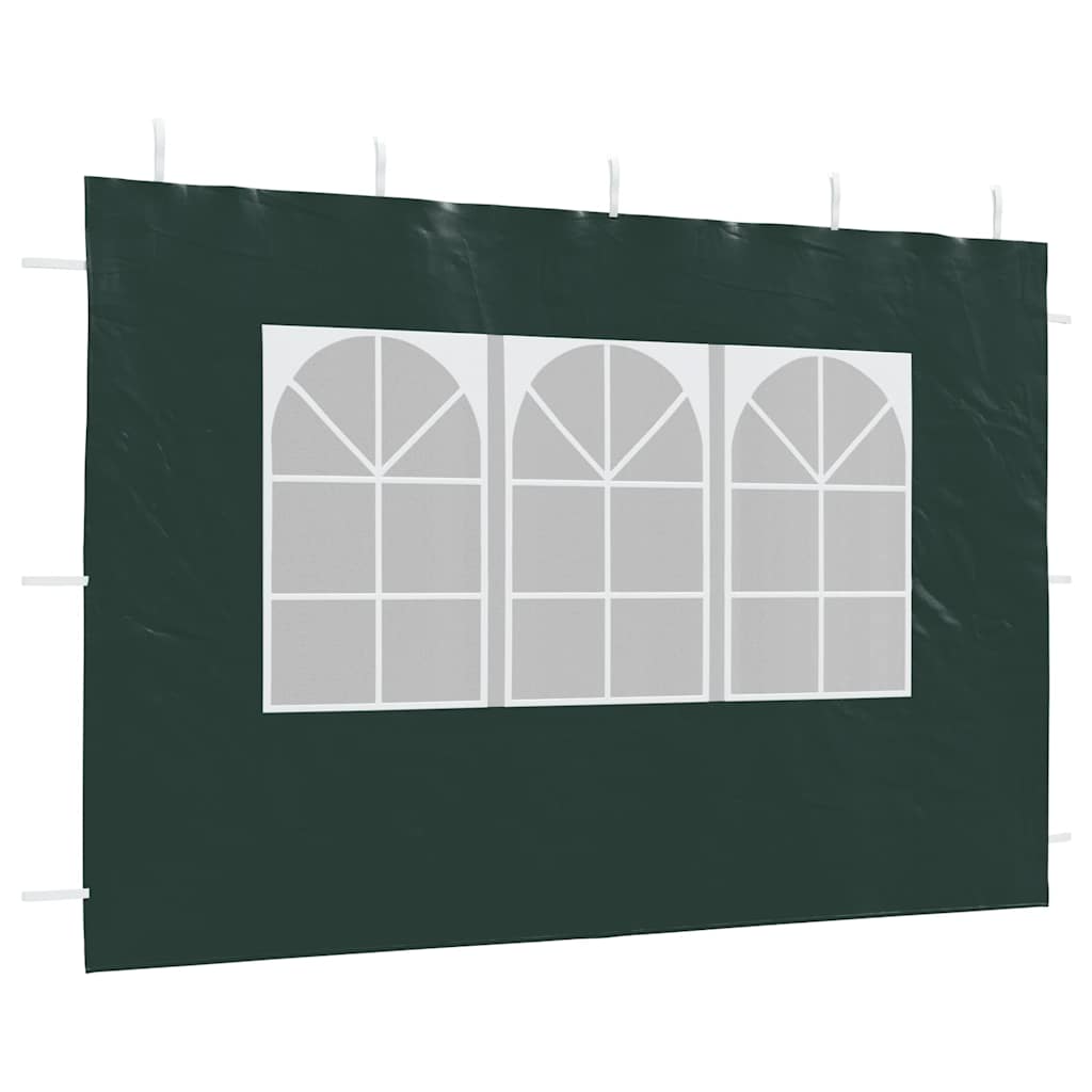 Party Tent Sidewall 2 pcs with Window PE Green
