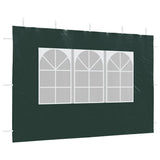 Party Tent Sidewall 2 pcs with Window PE Green - Rear View