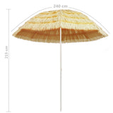 Beach Parasol Natural 240 cm Hawaii Style - 45-Degree Angle