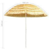 Beach Parasol Natural 300 cm Hawaii Style - 45-Degree Angle