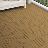 Decking Tile 3D Design 11 pcs Teak 30 x 30 cm WPC