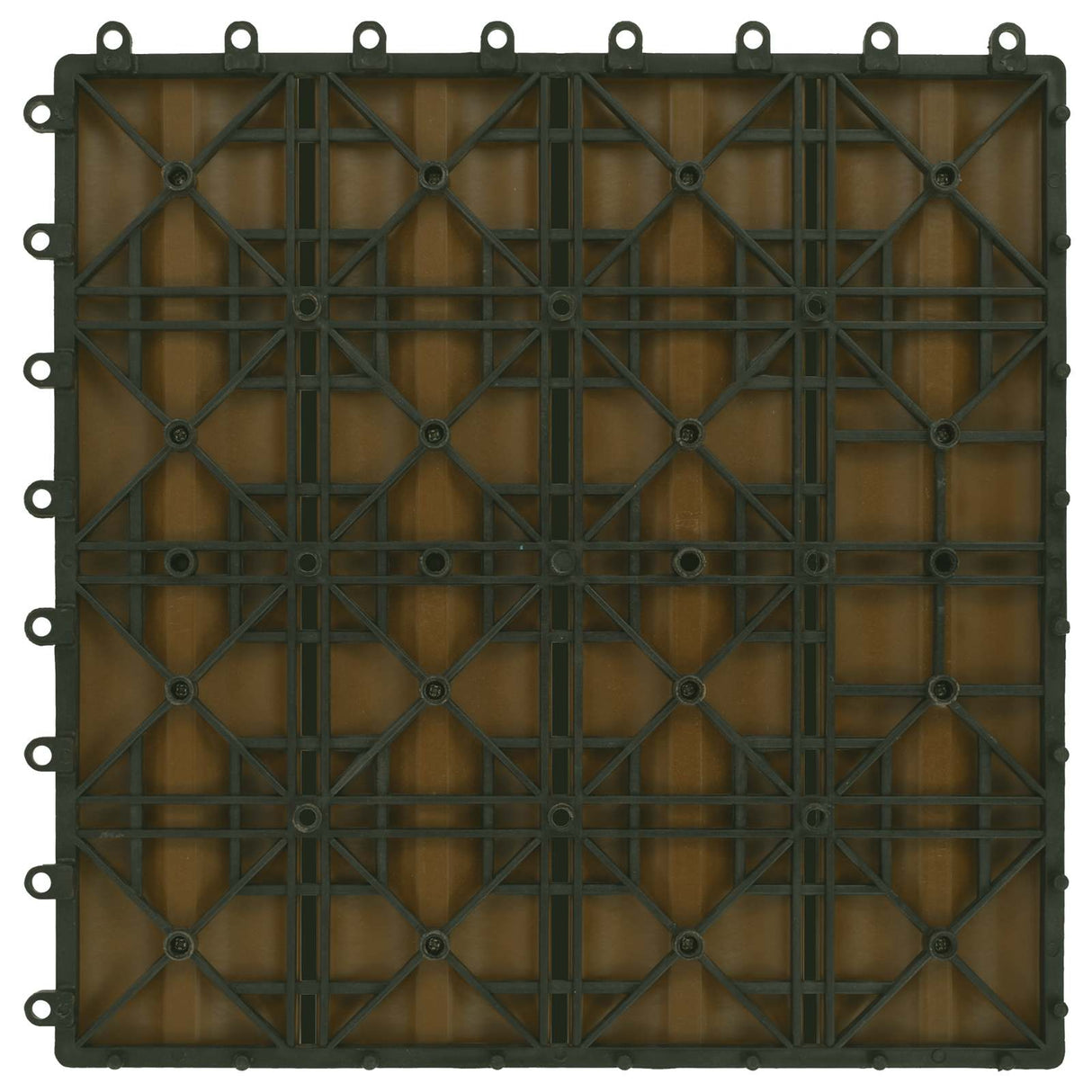 Decking Tile 3D Design 11 pcs Teak 30 x 30 cm WPC