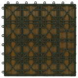 Decking Tile 3D Design 11 pcs Teak 30 x 30 cm WPC - Top-Down View