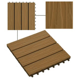 Decking Tile 3D Design 11 pcs Teak 30 x 30 cm WPC - Close-Up Angle