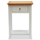 End Table 50x32x75 cm Solid Oak Wood - Side View