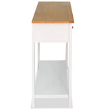 Console Table 118x35x77 cm Solid Oak Wood - Top-Down View
