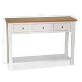 Console Table 118x35x77 cm Solid Oak Wood - Rear View