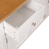 Sideboard 110x33.5x70 cm Solid Oak Wood - Rear View