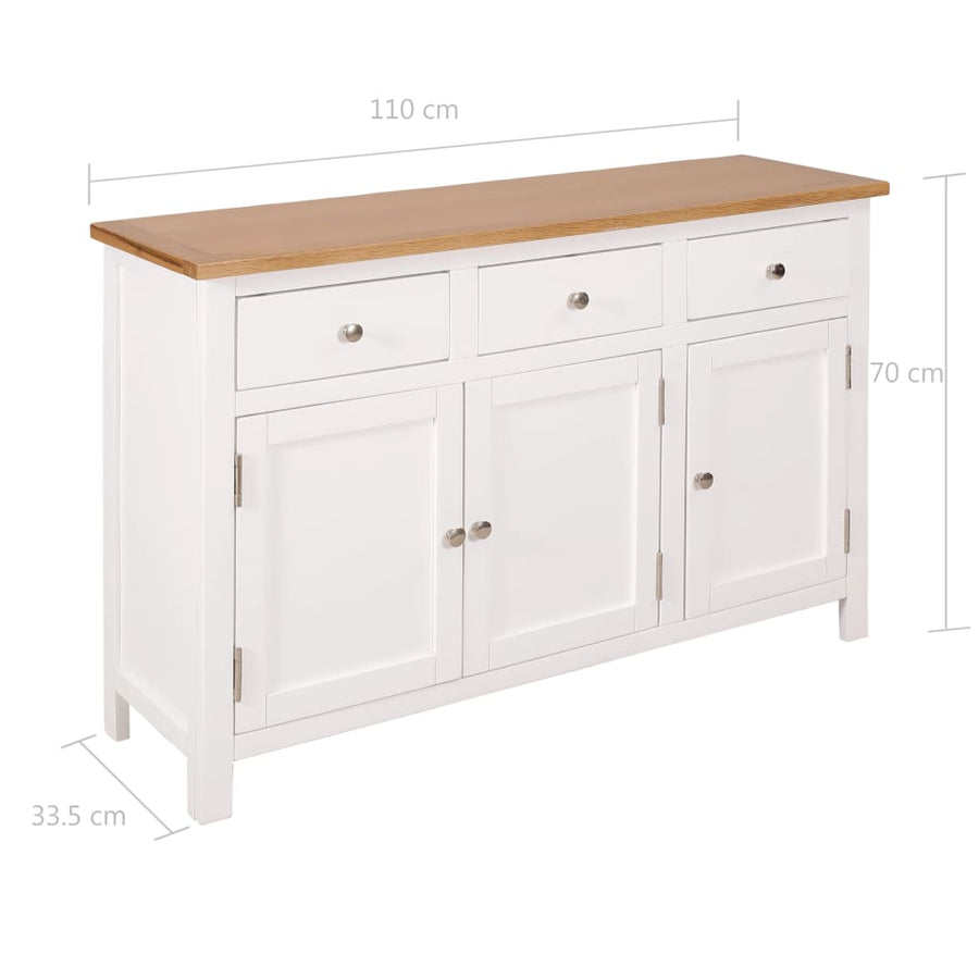 Sideboard 110x33,5x70 cm Solid Oak Wood