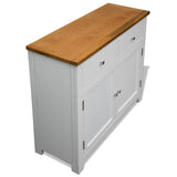 Sideboard 90x33.5x83 cm Solid Oak Wood - 45-Degree Angle