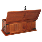 Storage Chest 60x25x22 cm Solid Acacia Wood - Close-Up Angle