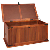 Storage Chest 79x34x32 cm Solid Acacia Wood - Rear View