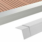 5 pcs Decking Angle Trims Aluminium 170 cm Silver - Rear View