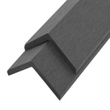 5 pcs Decking Angle Trims WPC 170 cm Grey - Front View
