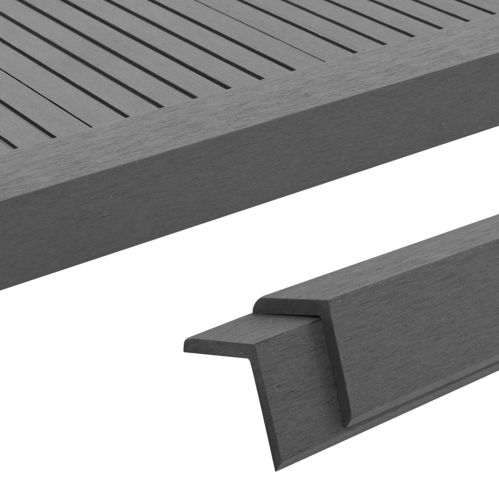 5 pcs Decking Angle Trims WPC 170 cm Grey