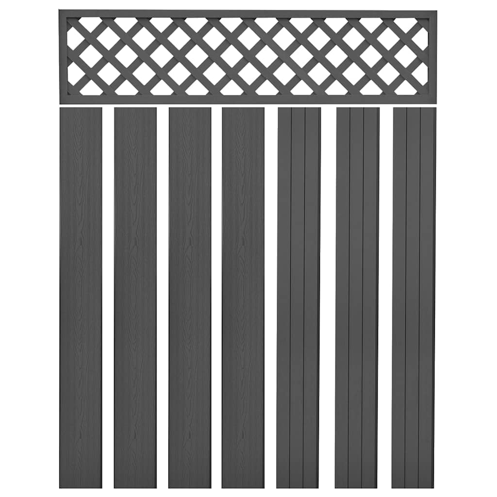 Replacement Fence Boards WPC 7 pcs 170 cm Grey