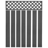 Replacement Fence Boards WPC 7 pcs 170 cm Grey