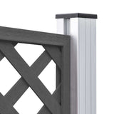 Replacement Fence Boards WPC 7 pcs 170 cm Grey - Close-Up Angle