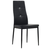 Dining Chairs 6 pcs Black Faux Leather - Front View