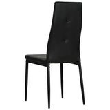 Dining Chairs 6 pcs Black Faux Leather - 45-Degree Angle