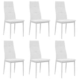 Dining Chairs 6 pcs White Faux Leather