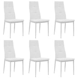 Dining Chairs 6 pcs White Faux Leather