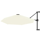 Wall-Mounted Garden Parasol with Metal Pole 300 cm Sand
