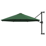 Wall-Mounted Garden Parasol with Metal Pole 300 cm Green