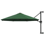 Wall-Mounted Garden Parasol with Metal Pole 300 cm Green