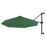Wall-Mounted Garden Parasol with Metal Pole 300 cm Green - Front View