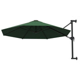 Wall-Mounted Garden Parasol with Metal Pole 300 cm Green - Side View