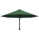 Wall-Mounted Garden Parasol with Metal Pole 300 cm Green - Top-Down View