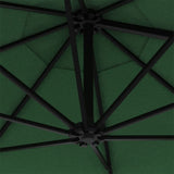 Wall-Mounted Garden Parasol with Metal Pole 300 cm Green - Close-Up Angle