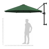 Wall-Mounted Garden Parasol with Metal Pole 300 cm Green - Extra Image