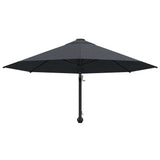 Wall-Mounted Garden Parasol with Metal Pole 300 cm Anthracite - Top-Down View