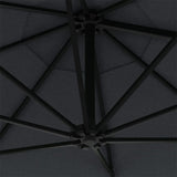 Wall-Mounted Garden Parasol with Metal Pole 300 cm Anthracite - Close-Up Angle