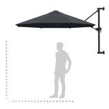 Wall-Mounted Garden Parasol with Metal Pole 300 cm Anthracite - Extra Image