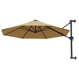 Wall-Mounted Garden Parasol with Metal Pole 300 cm Taupe - Side View
