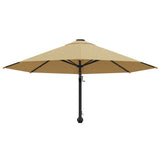 Wall-Mounted Garden Parasol with Metal Pole 300 cm Taupe - Top-Down View