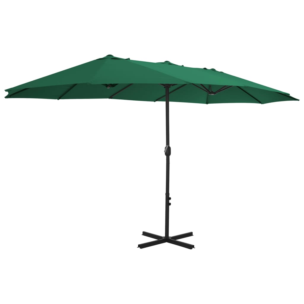 Garden Parasol with Aluminium Pole 460x270 cm Green