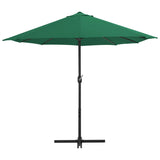 Garden Parasol with Aluminium Pole 460x270 cm Green - Side View
