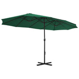 Garden Parasol with Aluminium Pole 460x270 cm Green - Top-Down View