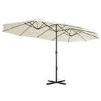 Garden Parasol with Aluminium Pole 460x270 cm Sand