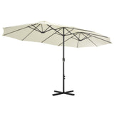 Garden Parasol with Aluminium Pole 460x270 cm Sand - Top-Down View